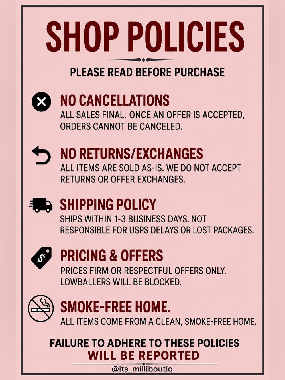 Shop Policies‼️